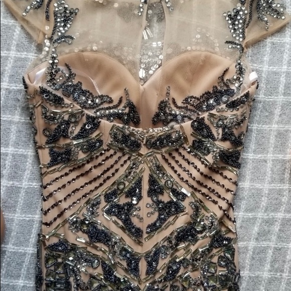 Sherri Hill Gold and Black Embellished Gown - Picture 7 of 8